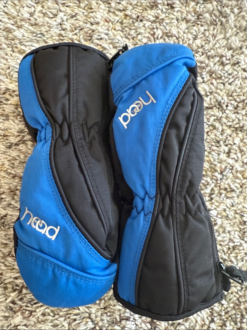 Head Blue and Black kids Ski Mittens extra small.  *like new condition.